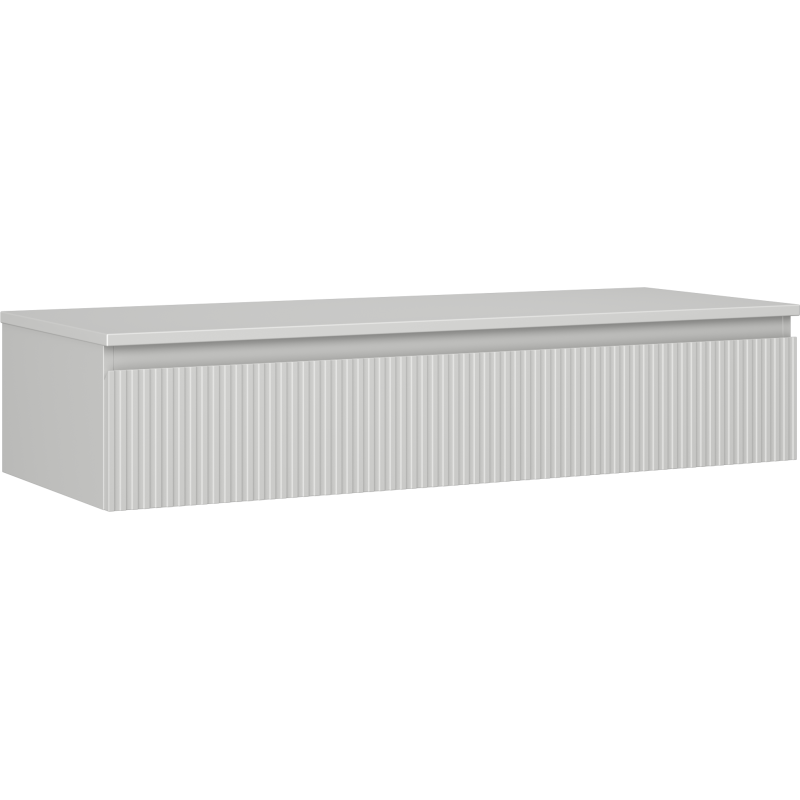 Mexen Rivel bathroom cabinet for washbasin 120 cm with countertop, 1 drawer, grooved, matt grey - 91A20-12023-1-BFC62