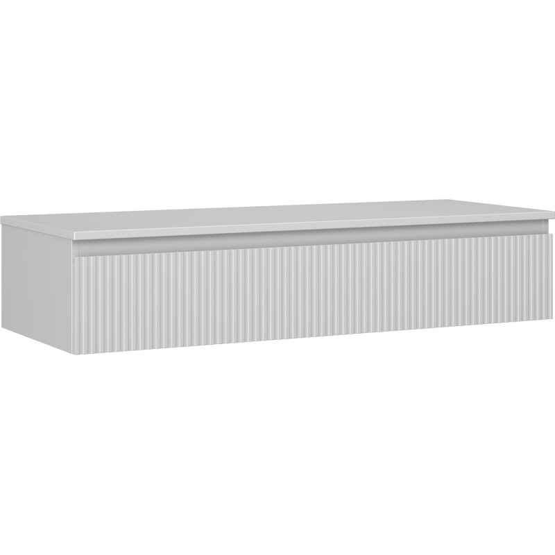 Mexen Rivel bathroom cabinet under-sink 120 cm with countertop, 1 drawer, fluted, matte gray - 91A20-12023-1-BFC62