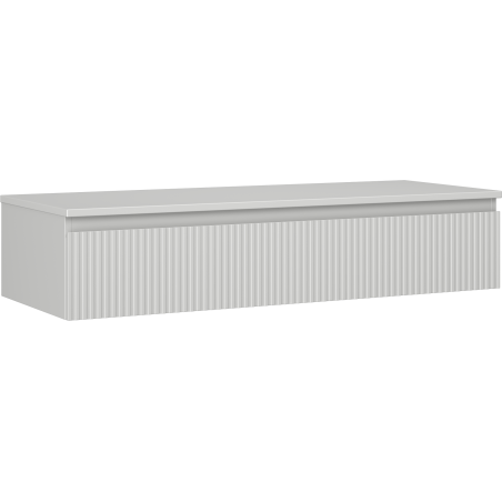 Mexen Rivel bathroom cabinet for washbasin 120 cm with countertop, 1 drawer, fluted, gray matte - 91A20-12023-1-BFC62