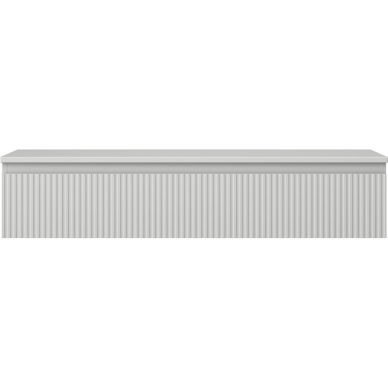 Mexen Rivel bathroom cabinet under-sink 120 cm with countertop, 1 drawer, fluted, matte gray - 91A20-12023-1-BFC62