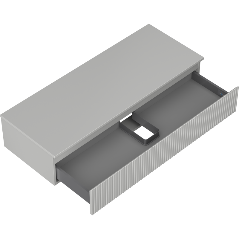 Mexen Rivel bathroom cabinet for washbasin 120 cm with countertop, 1 drawer, grooved, matt grey - 91A20-12023-1-BFC62