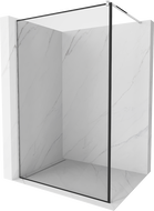 Mexen Kioto shower screen 100 x 200 cm, Transparent/Black pattern 8 mm, Chrome - 800-100-101-01-70