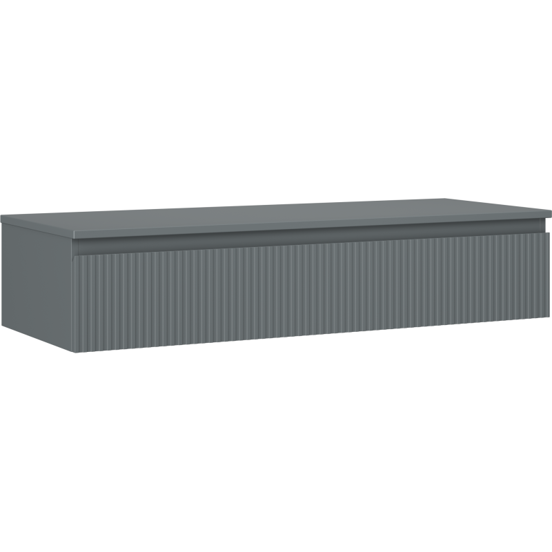 Mexen Rivel bathroom cabinet for sink 120 cm with countertop, 1 drawer, grooved, matte graphite - 91A20-12023-1-BFC66