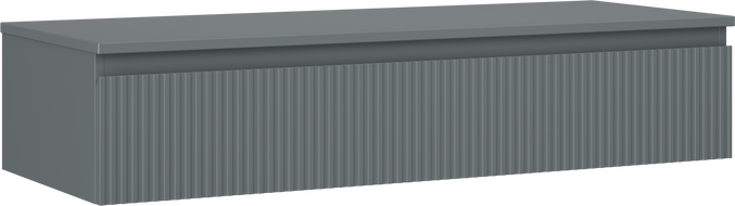 Mexen Rivel 120 cm Bathroom Vanity with Countertop, 1 Drawer, Fluted, Matte Graphite - 91A20-12023-1-BFC66