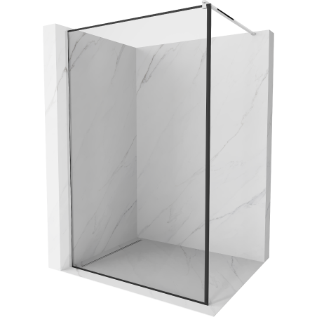 Mexen Kioto shower screen 130 x 200 cm, Transparent/Black pattern 8 mm, Chrome - 800-130-101-01-70