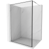 Mexen Kioto shower screen 130 x 200 cm, Transparent/Black pattern 8 mm, Chrome - 800-130-101-01-70