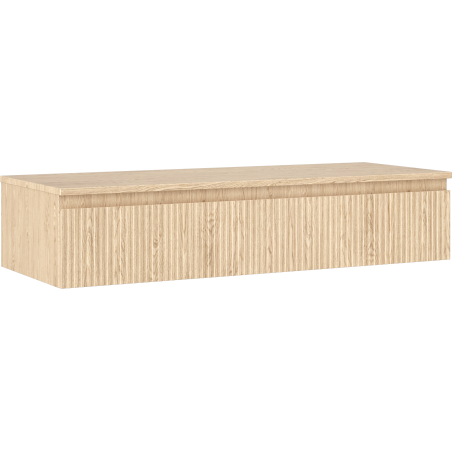 Mexen Rivel bathroom cabinet for washbasin 120 cm with countertop, 1 drawer, grooved, oak - 91A20-12023-1-BFC81