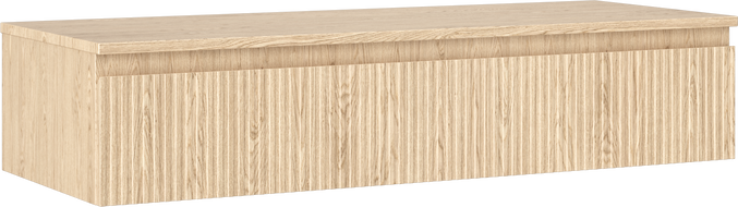 Mexen Rivel 120 cm bathroom cabinet with countertop, 1 drawer, fluted, oak - 91A20-12023-1-BFC81