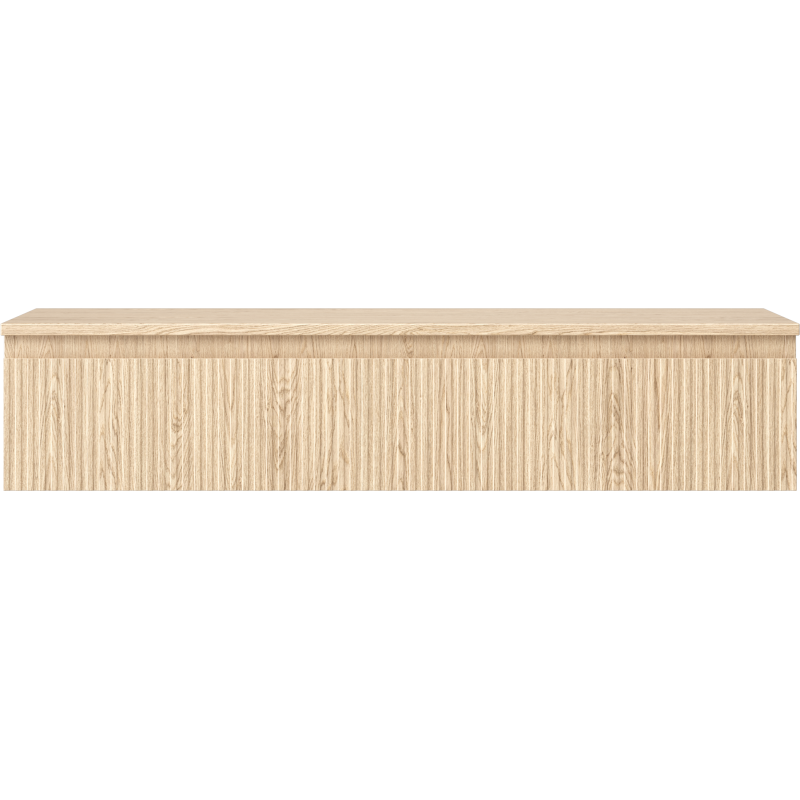 Mexen Rivel 120 cm bathroom cabinet with countertop, 1 drawer, fluted, oak - 91A20-12023-1-BFC81