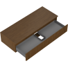 Mexen Rivel bathroom cabinet 120 cm with countertop, 1 drawer, fluted, walnut - 91A20-12023-1-BFC86