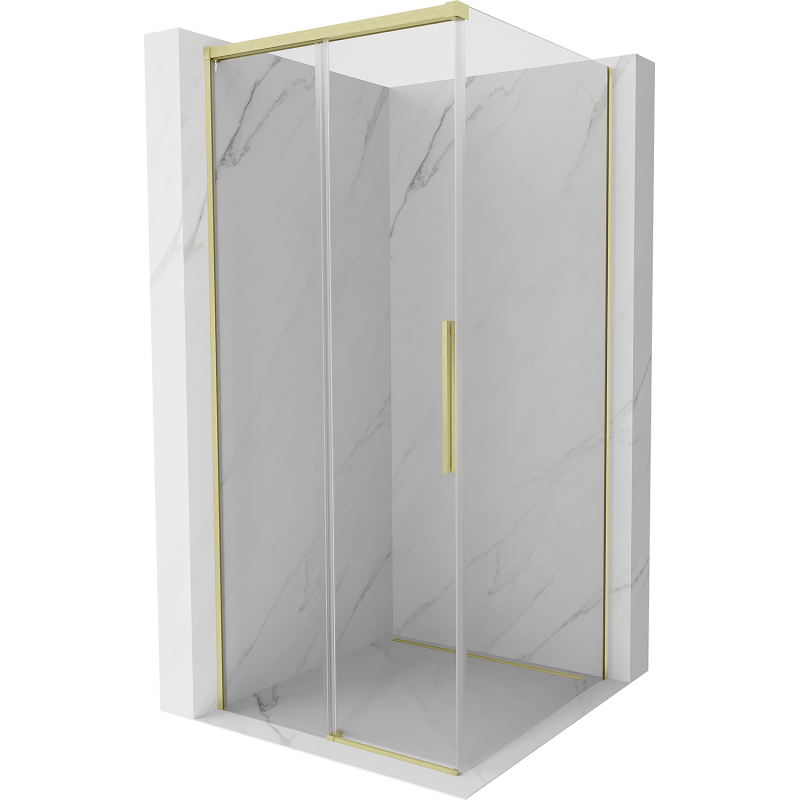 Mexen Rox sliding shower enclosure 120 x 120 cm, transparent, gold - 8C2-120-120-50-00