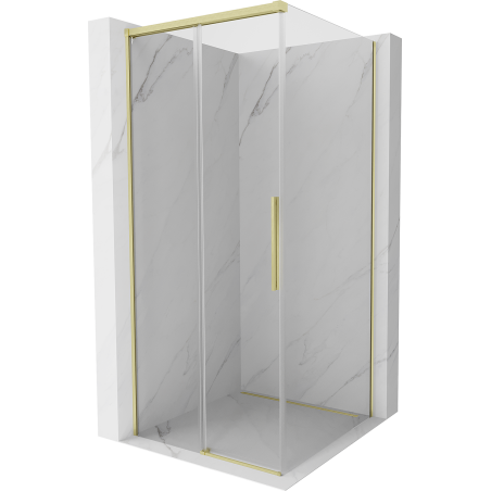 Mexen Rox sliding shower enclosure 120 x 120 cm, transparent, gold - 8C2-120-120-50-00