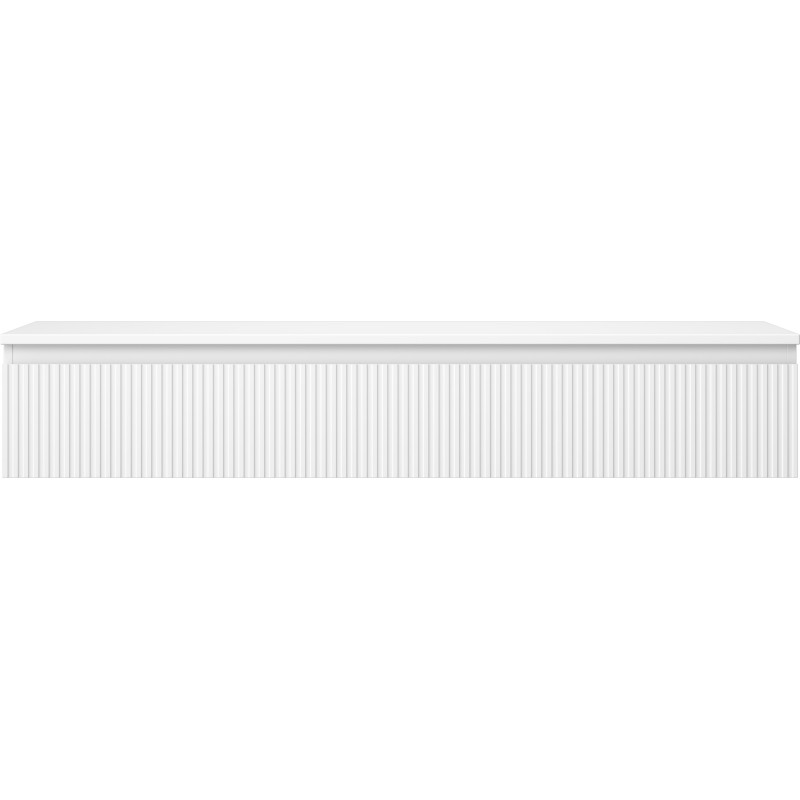 Mexen Rivel bathroom cabinet with countertop 140 cm, 1 drawer, grooved, matte white - 91A20-14023-1-BFC01