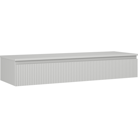 Mexen Rivel bathroom cabinet under-sink 140 cm with countertop, 1 drawer, grooved, gray matte - 91A20-14023-1-BFC62