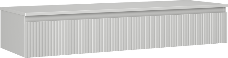 Mexen Rivel bathroom cabinet under-sink 140 cm with countertop, 1 drawer, grooved, gray matte - 91A20-14023-1-BFC62