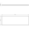 Mexen Rivel 140 cm under-sink bathroom cabinet with countertop, 1 drawer, fluted, matte graphite - 91A20-14023-1-BFC66