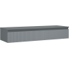 Mexen Rivel 140 cm under-sink bathroom cabinet with countertop, 1 drawer, fluted, matte graphite - 91A20-14023-1-BFC66