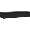Mexen Rivel bathroom cabinet under-sink 140 cm with countertop, 1 drawer, fluted, matte black - 91A20-14023-1-BFC71