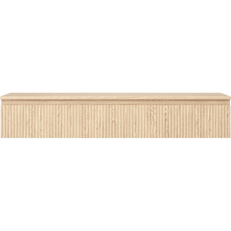 Mexen Rivel 140 cm bathroom cabinet with countertop, 1 drawer, fluted, oak - 91A20-14023-1-BFC81