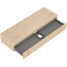 Mexen Rivel bathroom vanity cabinet 140 cm with countertop, 1 drawer, grooved, oak - 91A20-14023-1-BFC81