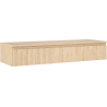 Mexen Rivel bathroom vanity cabinet 140 cm with countertop, 1 drawer, grooved, oak - 91A20-14023-1-BFC81