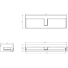 Mexen Rivel 140 cm bathroom cabinet with countertop, 1 drawer, fluted, oak - 91A20-14023-1-BFC81