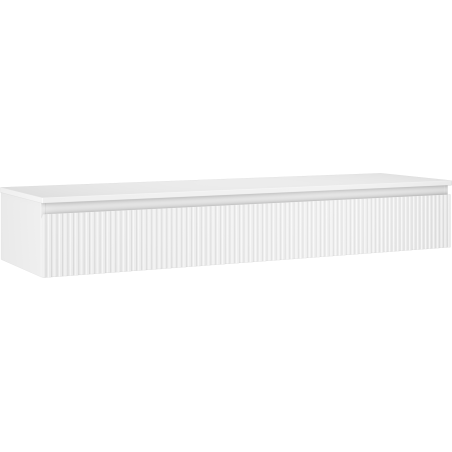 Mexen Rivel bathroom vanity 160 cm with countertop, 1 drawer, fluted, matte white - 91A20-16023-1-BFC01