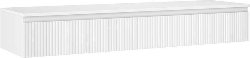 Mexen Rivel bathroom cabinet for under sink 160 cm with countertop, 1 drawer, grooved, matte white - 91A20-16023-1-BFC01