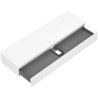 Mexen Rivel bathroom vanity 160 cm with countertop, 1 drawer, fluted, matte white - 91A20-16023-1-BFC01