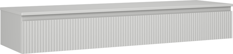 Mexen Rivel bathroom cabinet under-sink 160 cm with countertop, 1 drawer, fluted, matte grey - 91A20-16023-1-BFC62