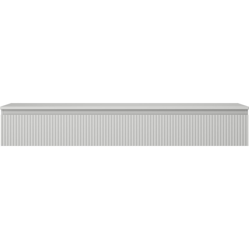 Mexen Rivel 160 cm under-sink bathroom cabinet with countertop, 1 drawer, ribbed, matte gray - 91A20-16023-1-BFC62
