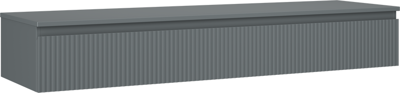 Mexen Rivel bathroom cabinet under-sink 160 cm with countertop, 1 drawer, fluted, matte graphite - 91A20-16023-1-BFC66