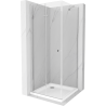 Mexen Lima folding shower cabin 80 x 80 cm, transparent, chrome + Flat tray - 856-080-080-01-00-4010