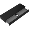 Mexen Rivel bathroom cabinet under sink 160 cm with countertop, 1 drawer, grooved, matte black - 91A20-16023-1-BFC71