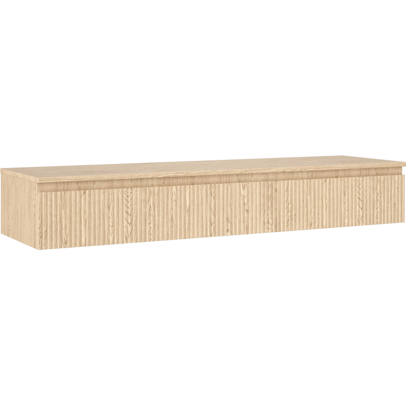 Mexen Rivel bathroom cabinet under the sink 160 cm with countertop, 1 drawer, grooved, oak - 91A20-16023-1-BFC81