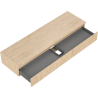 Mexen Rivel bathroom cabinet under the sink 160 cm with countertop, 1 drawer, grooved, oak - 91A20-16023-1-BFC81