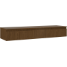 Mexen Rivel 160 cm Bathroom Cabinet with Countertop, 1 Drawer, Grooved, Walnut - 91A20-16023-1-BFC86