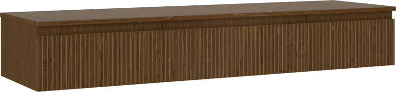 Mexen Rivel bathroom cabinet 160 cm with countertop, 1 drawer, grooved, walnut - 91A20-16023-1-BFC86