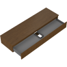 Mexen Rivel 160 cm Bathroom Cabinet with Countertop, 1 Drawer, Grooved, Walnut - 91A20-16023-1-BFC86