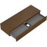 Mexen Rivel bathroom cabinet under-sink 140 cm with countertop, 1 drawer, grooved, walnut - 91A20-14023-1-BFC86