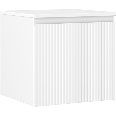 Mexen Rivel bathroom cabinet under washbasin 50 cm with countertop, 1 drawer, grooved, matte white - 91A20-05047-1-BFC01