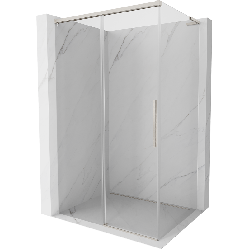 Mexen Rox L sliding shower cabin 95 x 75 cm, transparent, brushed nickel - 8C2L-095-075-97-00