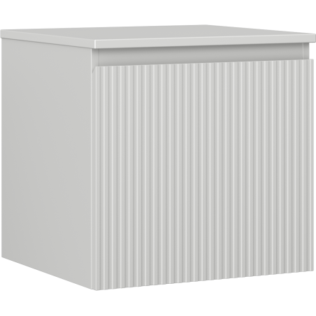 Mexen Rivel bathroom cabinet for countertop washbasin 50 cm with countertop, 1 drawer, ribbed, grey matt - 91A20-05047-1-BFC62