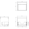 Mexen Rivel bathroom cabinet for under-sink 50 cm with countertop, 1 drawer, grooved, matte graphite - 91A20-05047-1-BFC66