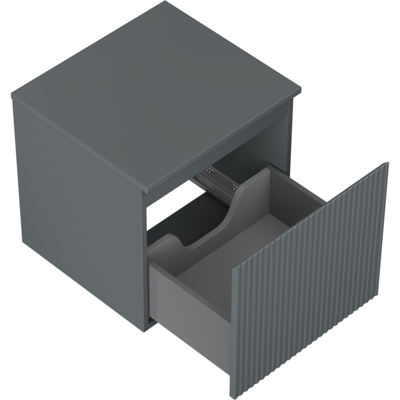 Mexen Rivel bathroom cabinet under the sink 50 cm with countertop, 1 drawer, grooved, matte graphite - 91A20-05047-1-BFC66