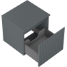 Mexen Rivel bathroom cabinet under sink 50 cm with top, 1 drawer, grooved, graphite matte - 91A20-05047-1-BFC66