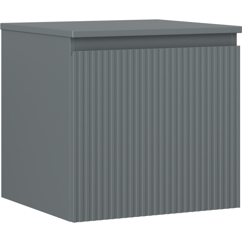 Mexen Rivel bathroom cabinet for under-sink 50 cm with countertop, 1 drawer, grooved, matte graphite - 91A20-05047-1-BFC66