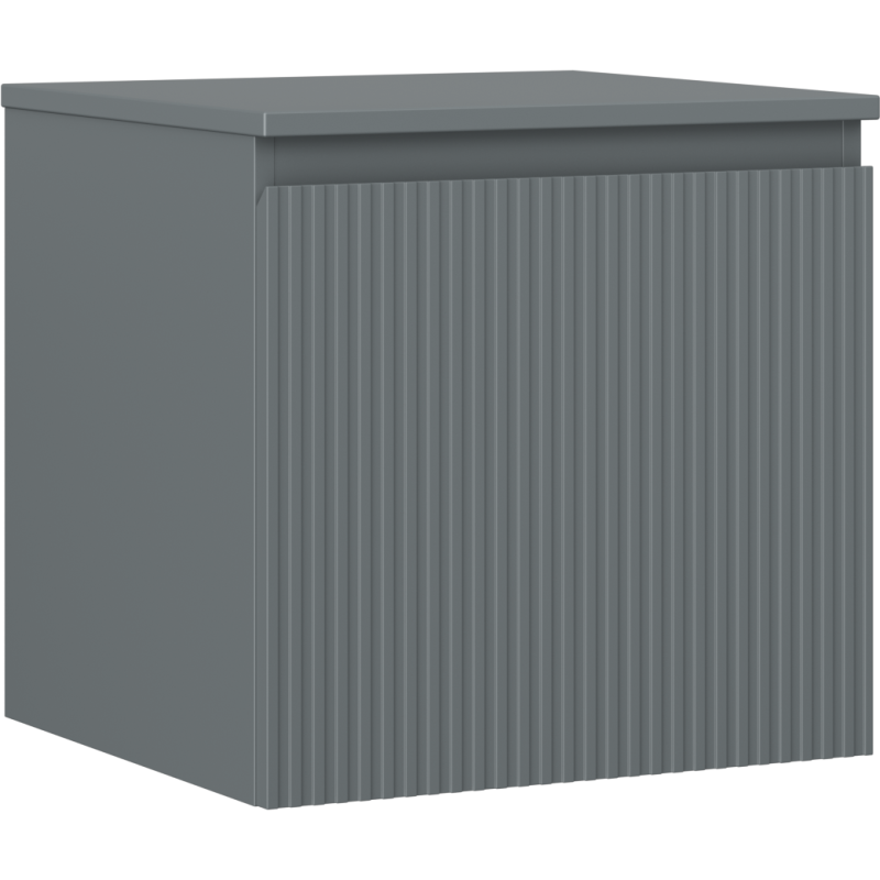 Mexen Rivel bathroom cabinet under sink 50 cm with top, 1 drawer, grooved, graphite matte - 91A20-05047-1-BFC66