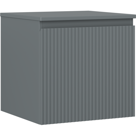Mexen Rivel bathroom cabinet for under-sink 50 cm with countertop, 1 drawer, grooved, matte graphite - 91A20-05047-1-BFC66