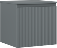 Mexen Rivel bathroom cabinet under sink 50 cm with top, 1 drawer, grooved, graphite matte - 91A20-05047-1-BFC66